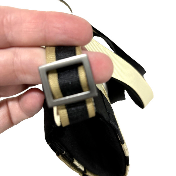 SEIRC Mini Shoulder Bag Clutch Purse Woven Ribbons Black Cream Taupe Chic Unique - Picture 7 of 10